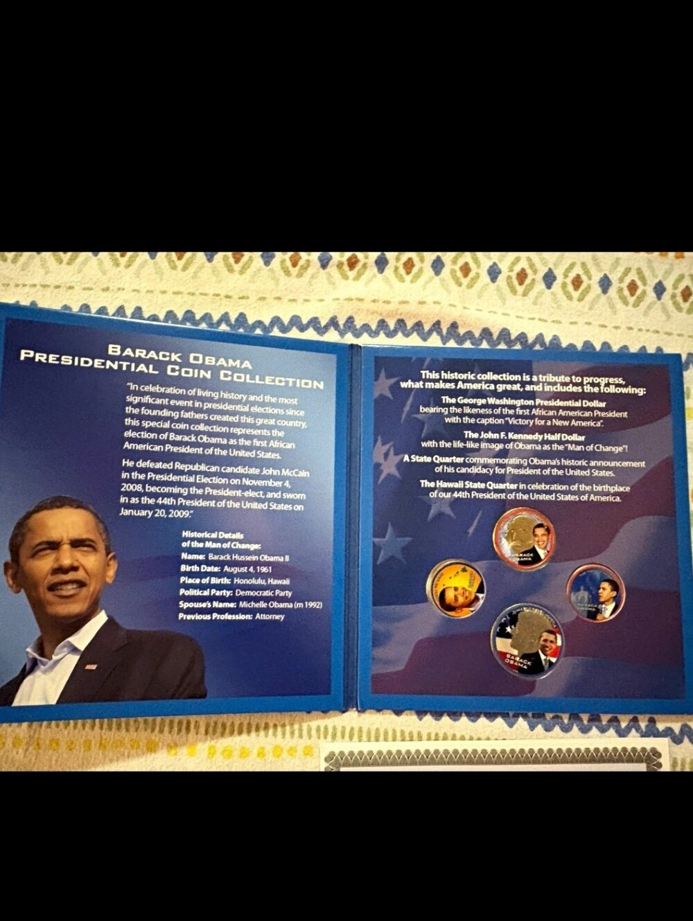 Barack Obama Presidential Coin Collection - Blue